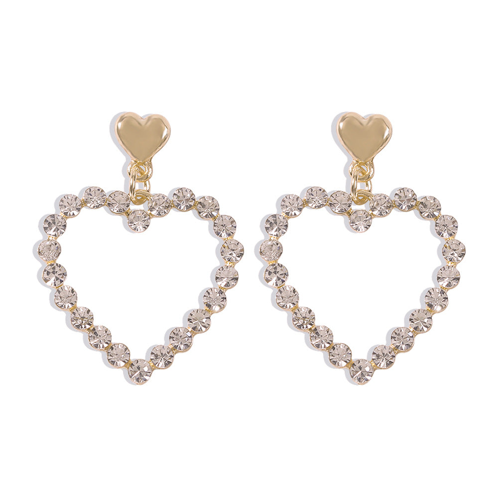 Europe and The United States Hot-selling Love Pearl Earrings Women's Fashion Diamond-encrusted Temperament Earrings Personalized Atmosphere Earrings Wholesale