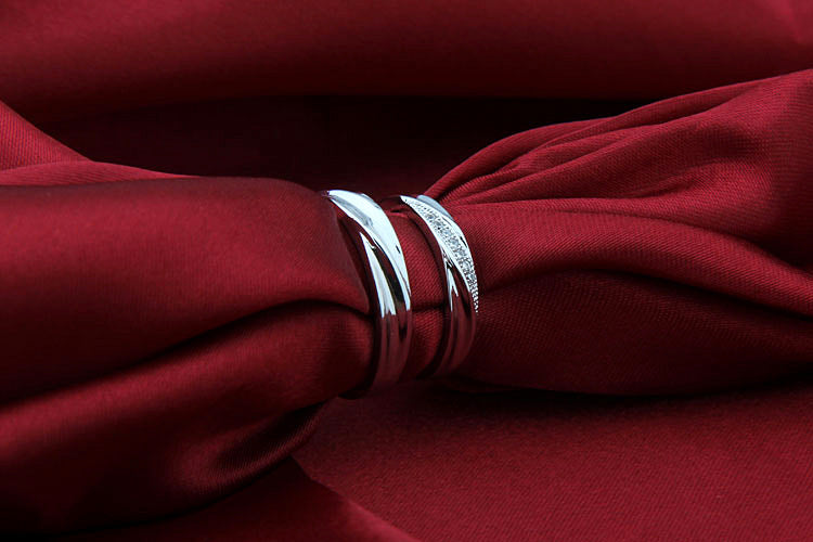 Interwoven Love Zircon Ring 925 Sterling Silver Simple Creative Couple Ring Live Open Ring