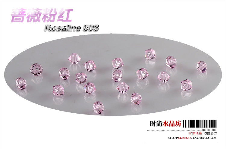 Crystal Loose Beads DIY Jewelry Accessories Handmade Loose Beads 4mm Rhombus Beads
