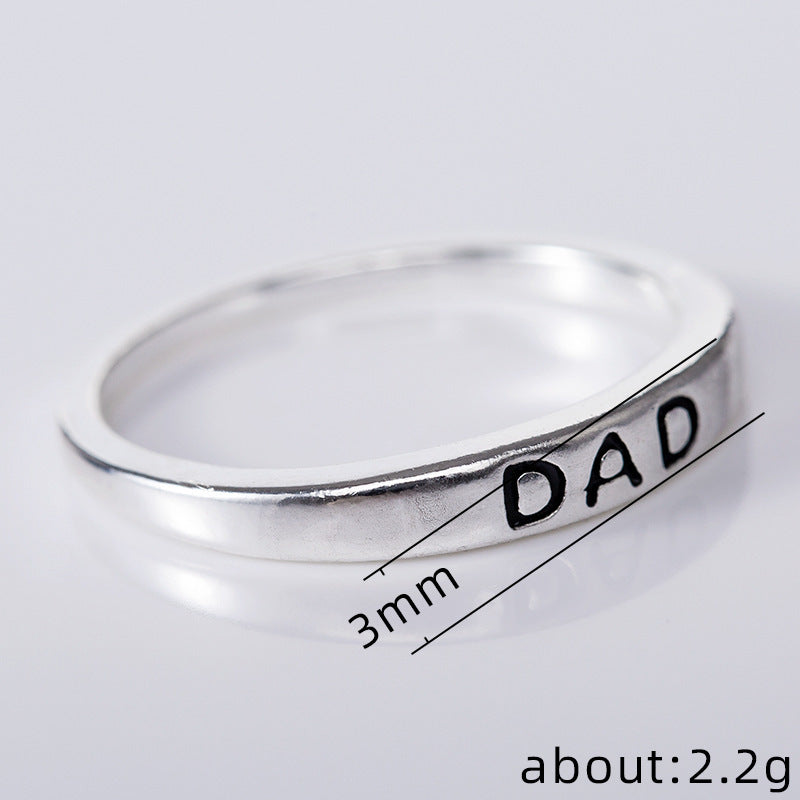 Europe and The United States Popular MOM Mother DAD Ring Alloy Silver-plated Jewelry, Mother's Day Gift Jewelry