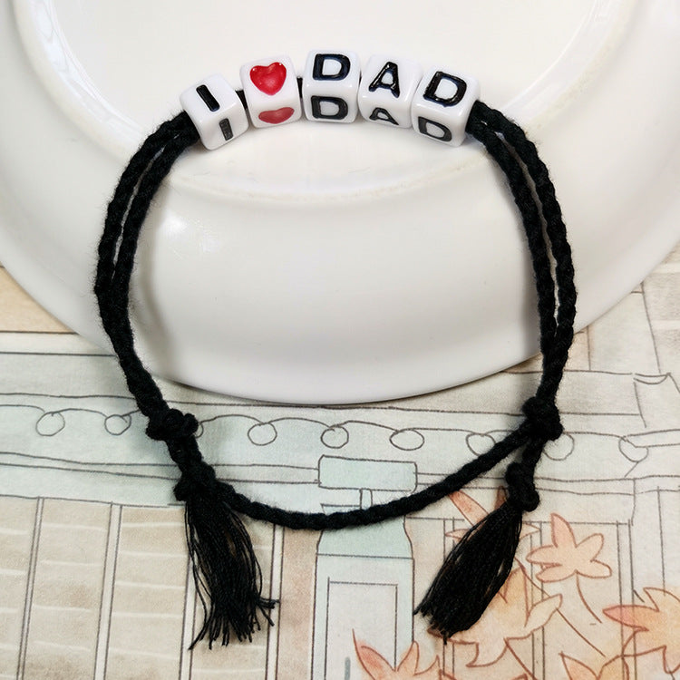 Mother's Day Father's Day Bracelet Gifts, European and American Foreign Trade Hand Rope Letter Mom Mom Dad Dad Bracelet