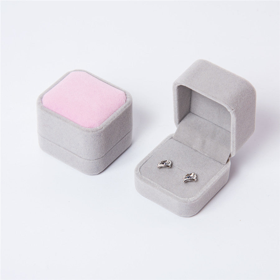 Flannel Jewelry Box Wholesale Ring Box Black Ring Box Ring Box Wholesale Factory Direct Sales