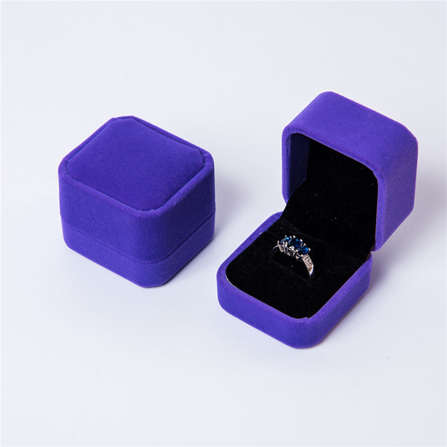 Flannel Jewelry Box Wholesale Ring Box Black Ring Box Ring Box Wholesale Factory Direct Sales