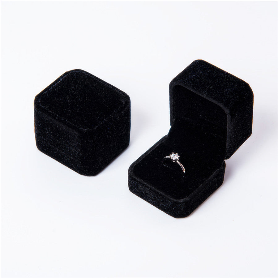 Flannel Jewelry Box Wholesale Ring Box Black Ring Box Ring Box Wholesale Factory Direct Sales