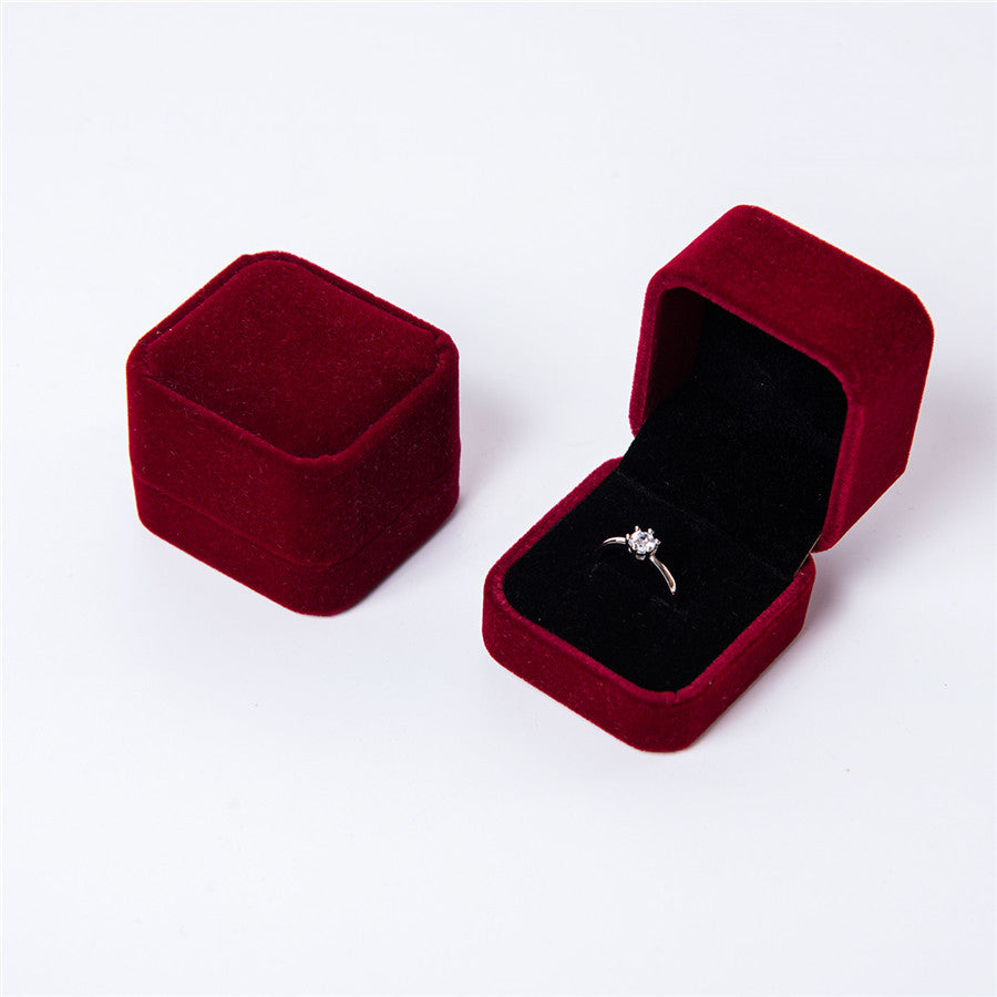 Flannel Jewelry Box Wholesale Ring Box Black Ring Box Ring Box Wholesale Factory Direct Sales