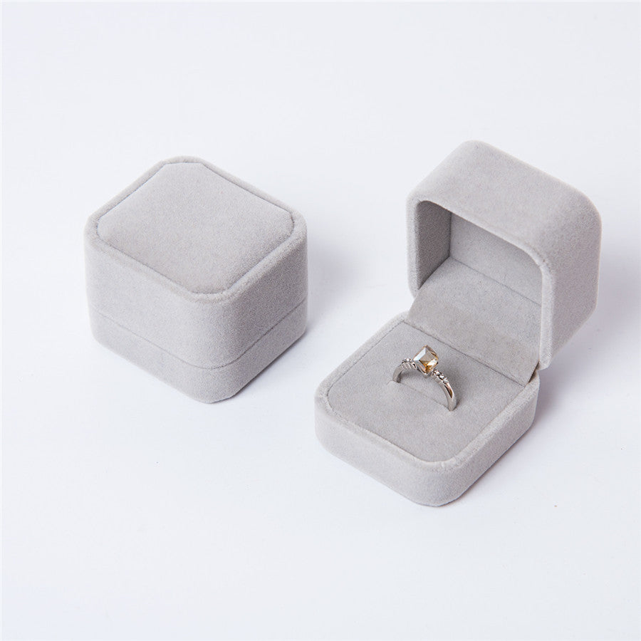 Flannel Jewelry Box Wholesale Ring Box Black Ring Box Ring Box Wholesale Factory Direct Sales