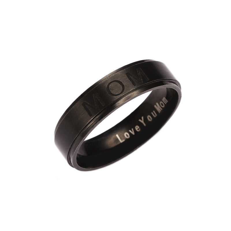 Jewelry New MOM Letter Ring Titanium Steel Ring Holiday Gift Couple Ring Manufacturer Wholesale Ring