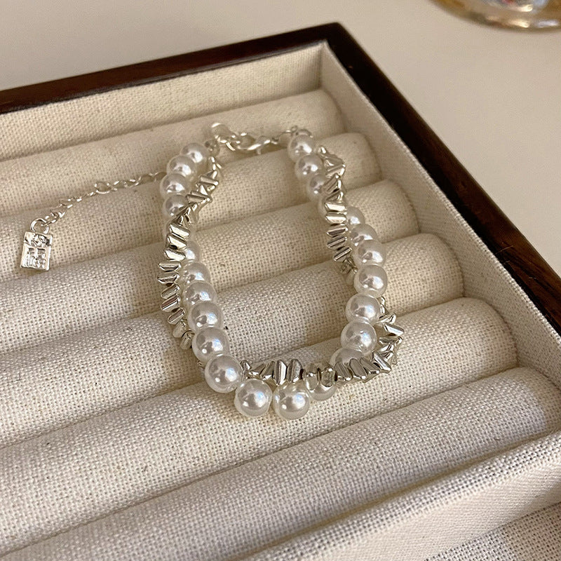 Personality Sweet Cool Baroque Pearl Love Bracelet Fashion Temperament Lucky Lucky Hang Tag Bracelet Personality Jewelry