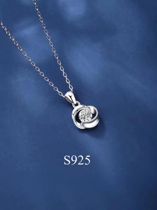 True Love Rose Necklace S925 Sterling Silver Blue Diamond Women's Summer Light Luxury High-end Design Sense Niche Gift for Girlfriend