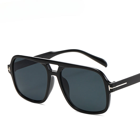 Wholesale Large Frame Glasses Overseas Fashion Texture Matching Sunglasses Spring New Double Beam Sunglasses