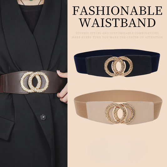 Manufacturer Sells Women's Elastic Belt, Fashionable Elastic Wide Waist Seal, New Casual Skirt Decorative Black Belt
