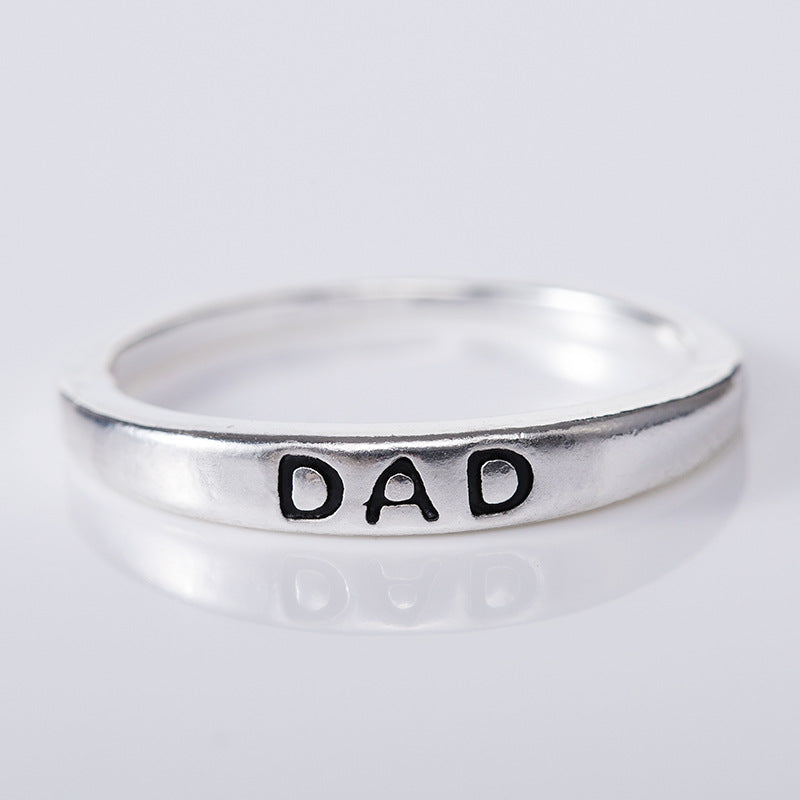 Europe and The United States Popular MOM Mother DAD Ring Alloy Silver-plated Jewelry, Mother's Day Gift Jewelry