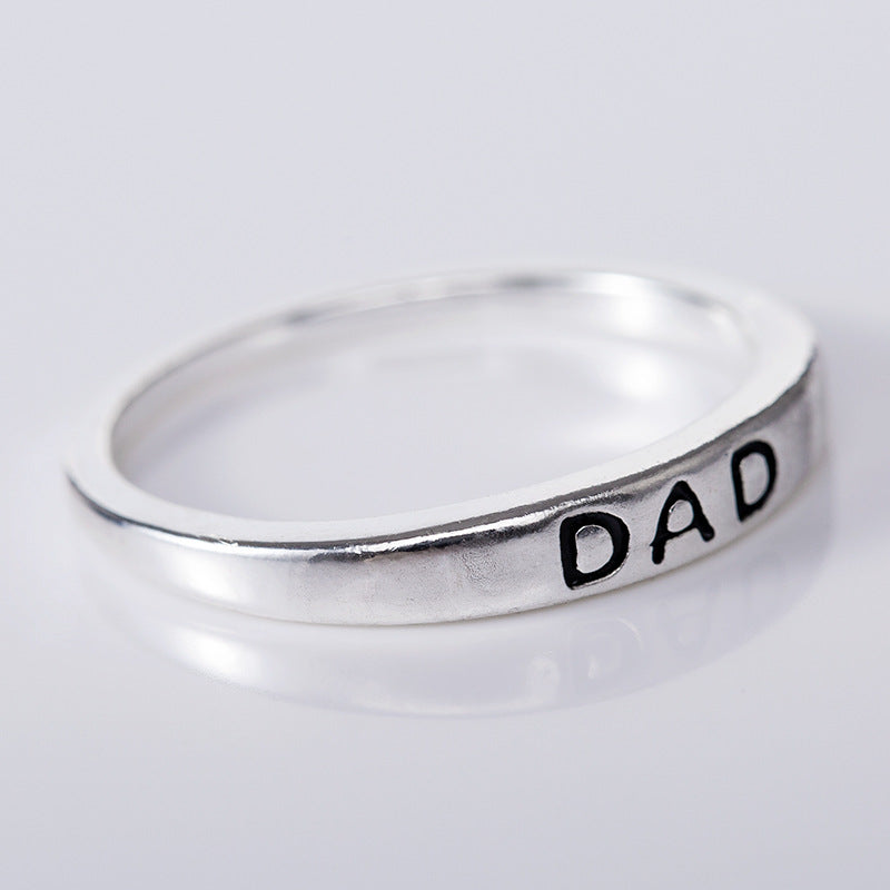 Europe and The United States Popular MOM Mother DAD Ring Alloy Silver-plated Jewelry, Mother's Day Gift Jewelry