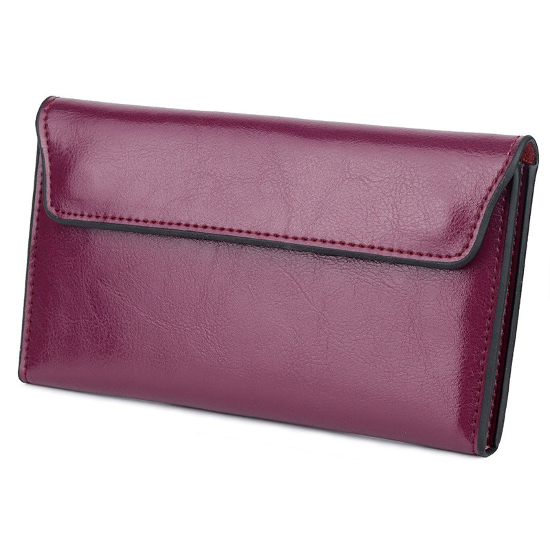 Leather Large Capacity Ultra-thin Women's Wallet Fashionable Simple Multi-functional Women's Clutch Bag