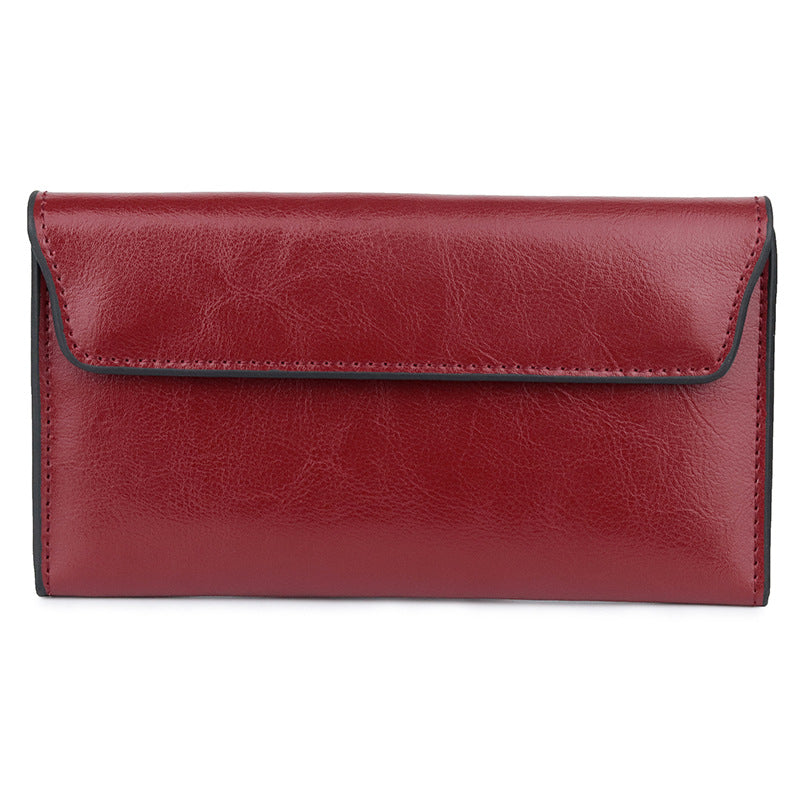 Leather Large Capacity Ultra-thin Women's Wallet Fashionable Simple Multi-functional Women's Clutch Bag