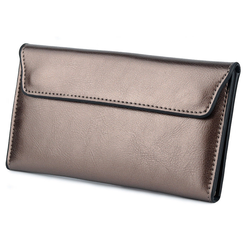 Leather Large Capacity Ultra-thin Women's Wallet Fashionable Simple Multi-functional Women's Clutch Bag