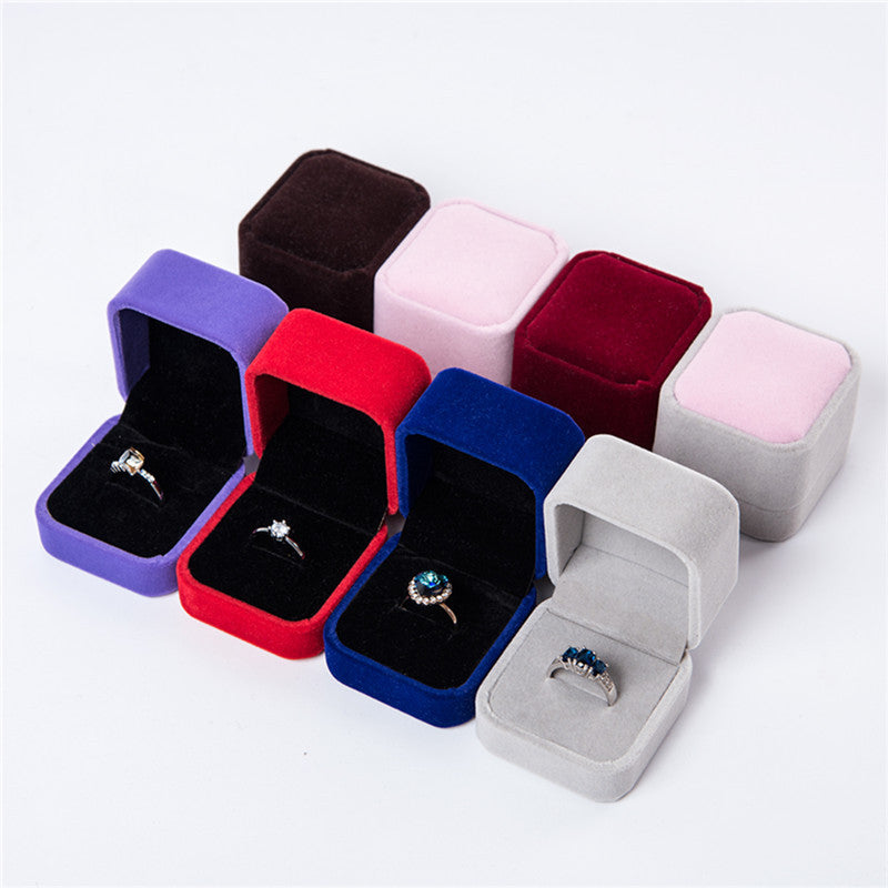 Flannel Jewelry Box Wholesale Ring Box Black Ring Box Ring Box Wholesale Factory Direct Sales