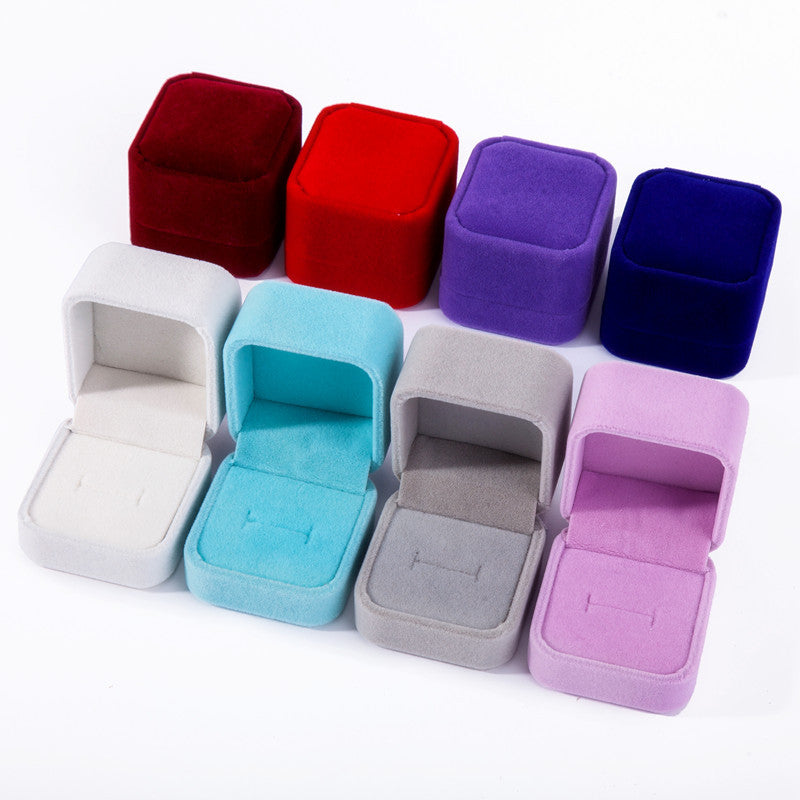 Flannel Jewelry Box Wholesale Ring Box Black Ring Box Ring Box Wholesale Factory Direct Sales
