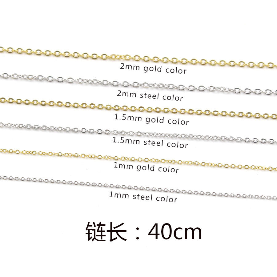 Cross Chain Stainless Steel Furnace Electroplated 18k Gold Jewelry Chain Cable Chains Necklace 40cm