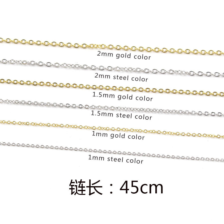 18K Furnace Real Gold 1/1.5/2 Mm Cross Chain Titanium Steel Chain Jewelry Accessories Necklace Bright Non-fading