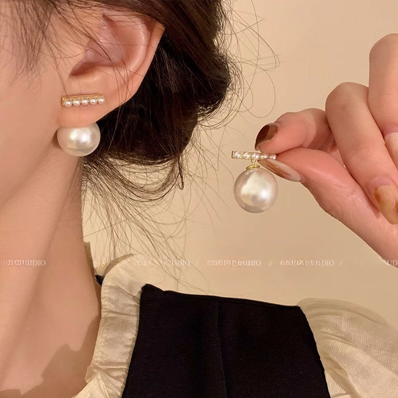 925 Silver Needle Pearl Zircon Earrings Women's High-end Sense Niche Temperament Cold Wind Mori Earrings Ear Jewelry Wholesale