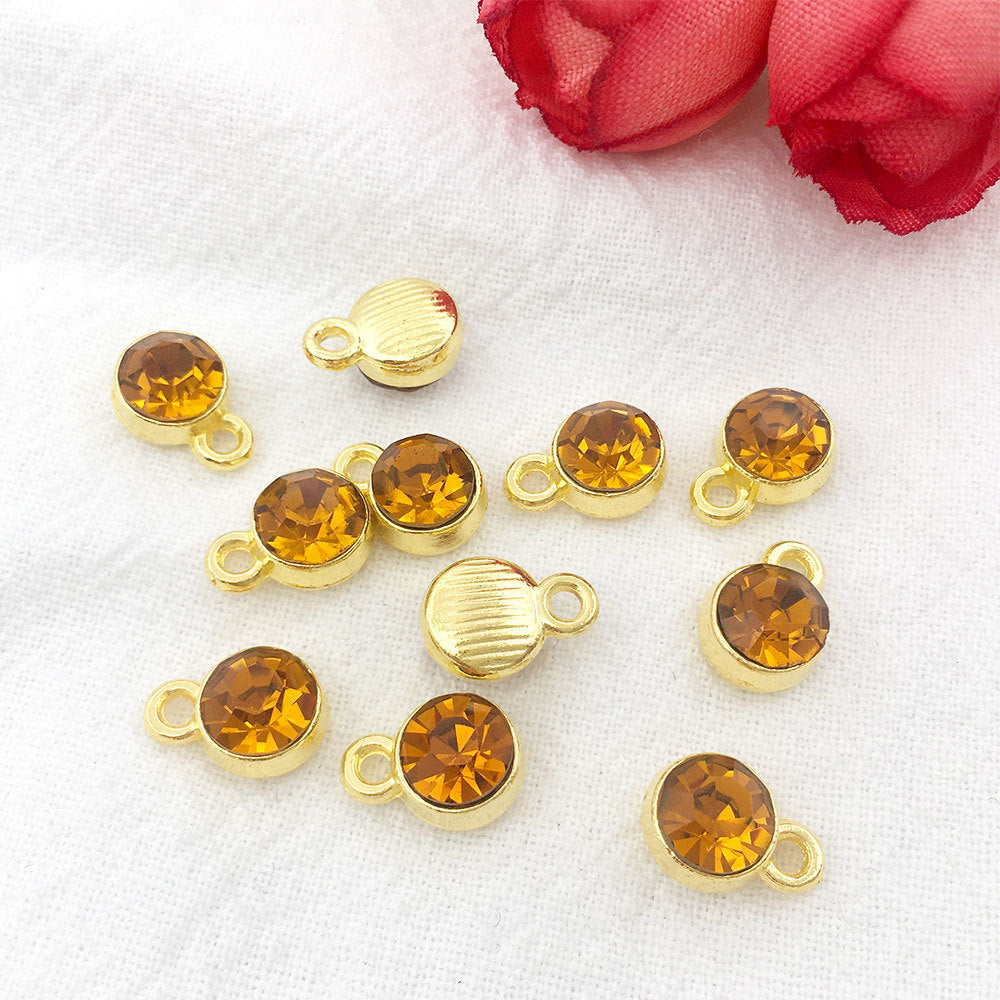 Alloy Diamond Twelve Birthday Stone Small Pendant Star Stone Lucky Stone Birthday Stone DIY Pendant 7mm Jewelry Accessories