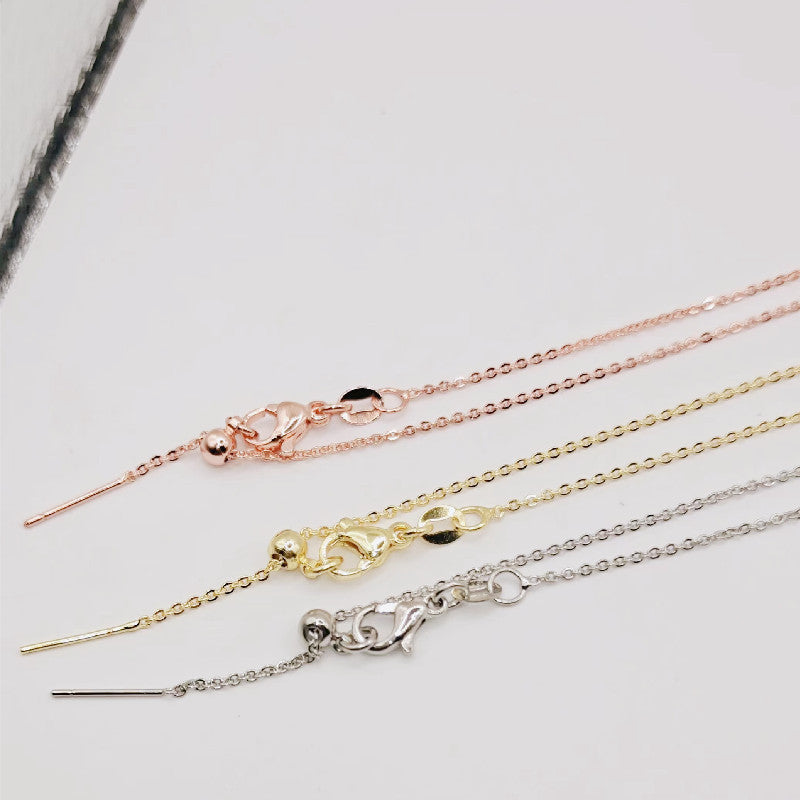 DIY Jewelry Necklace Bracelet Copper-plated Color-preserving Real Gold Simple O-chain Cross Chain Needle Chain Universal 0-chain