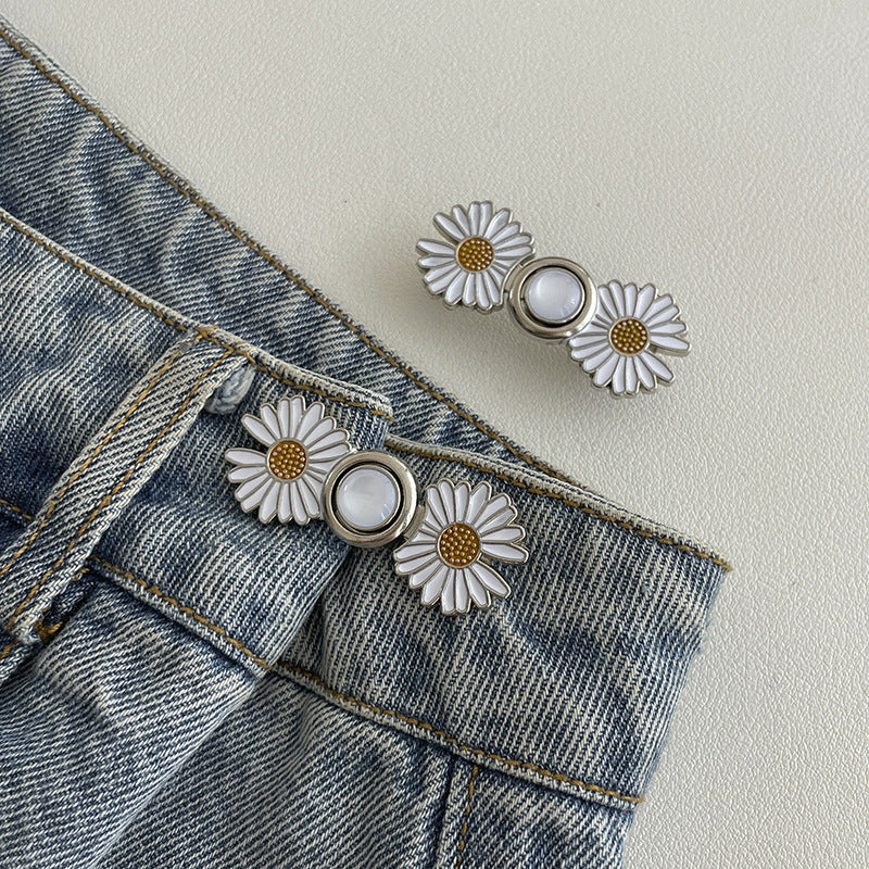 Jeans Waistband Reduced Waist Buckle Brooch Women's Skirt Tightened Waist Artifact Pin Fixed Anti-light Buckle Button