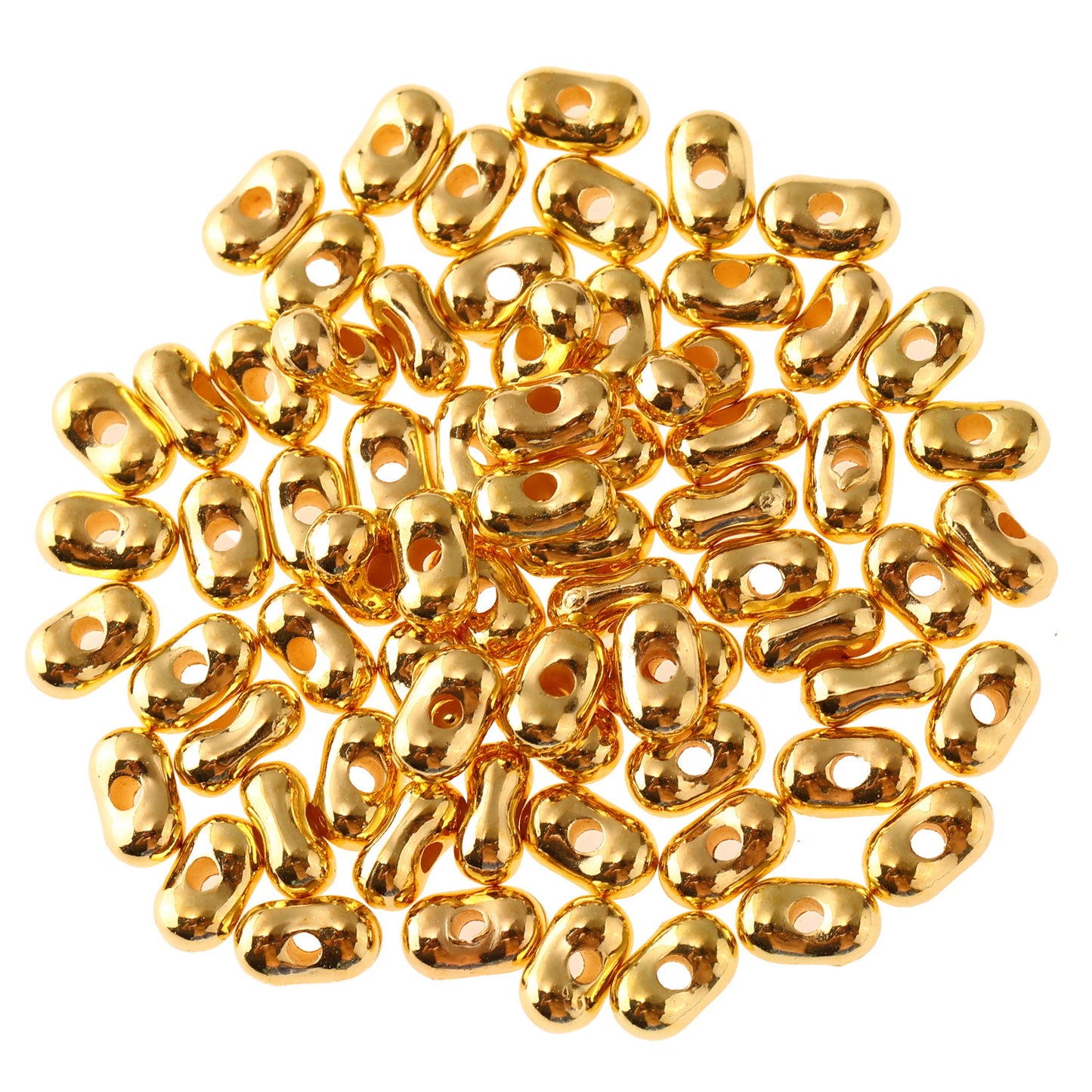 Acrylic Peanut Bead Separator DIY Bracelet Necklace Positioning Bead Accessories, Gold Silver Loose Beads