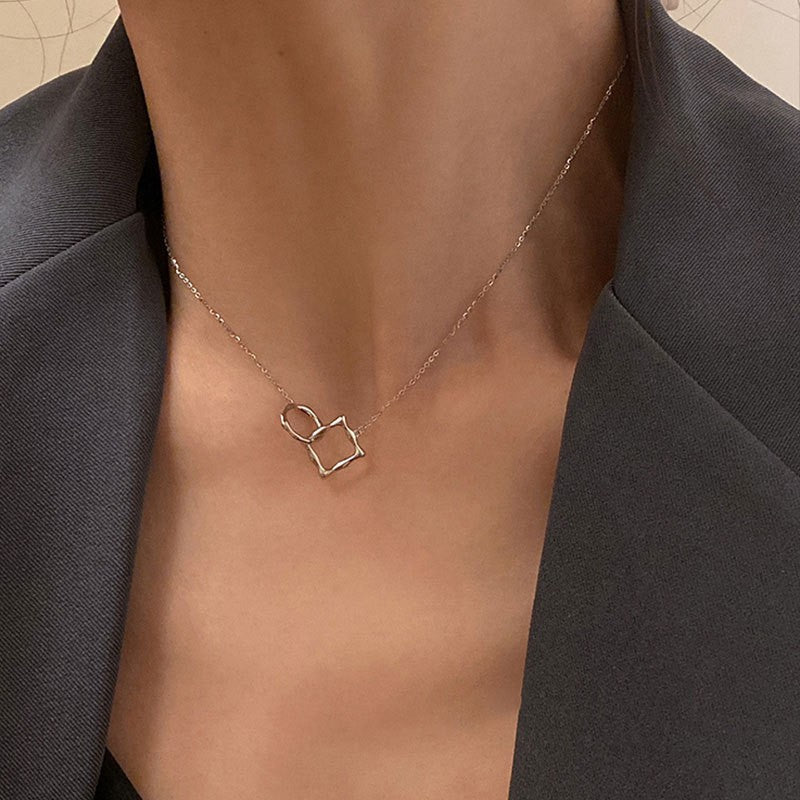 925 Silver Love Necklace Women's Summer High Sense Design Sense Niche Light Luxury Collarbone Chain Neck Chain