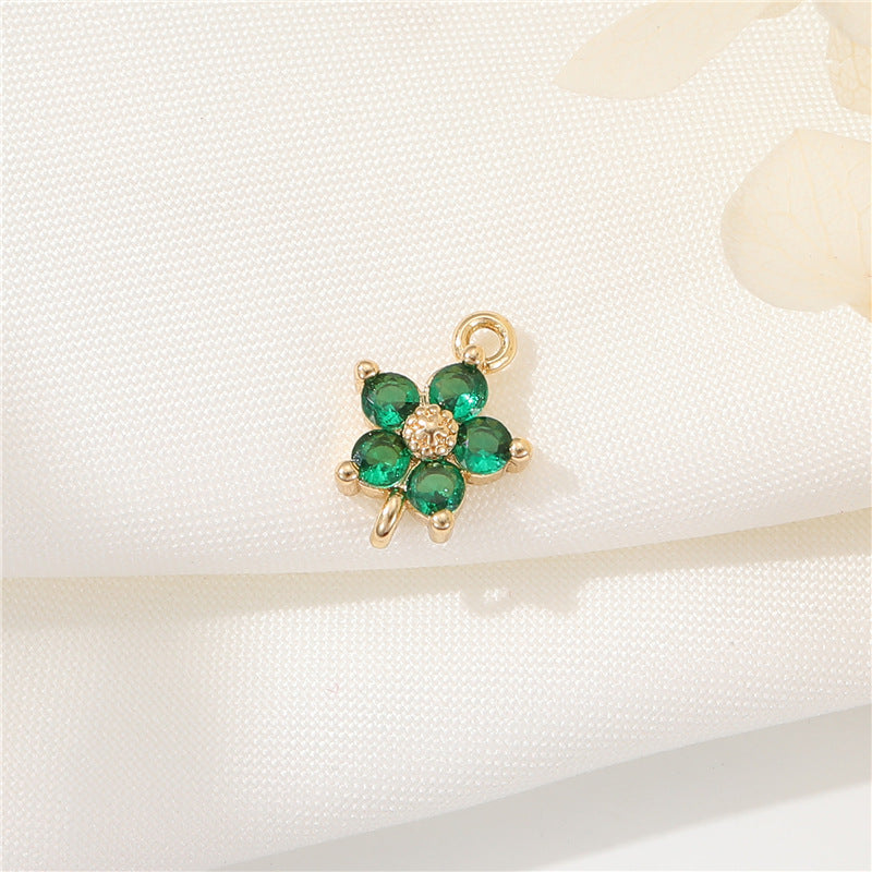 DIY Jewelry Accessories Cute Simple Micro-inlaid Zircon Cherry Pendant Accessories 14k Real Gold Butterfly Pendant