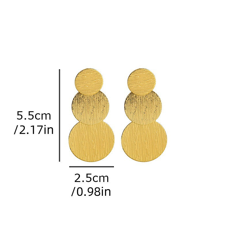 European and American Retro Trend Metal Texture Sense Circle Earrings, Exaggerated Personality, Small Face Design Sense Earrings
