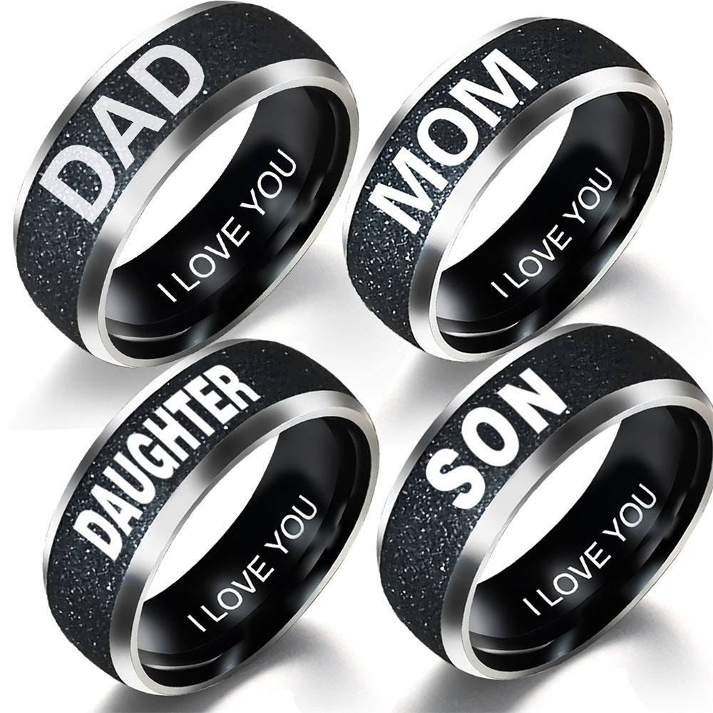 European and American Mother's Day Gift Accessories Family Couple Family Ring DAD MOM SON DAUGHTER