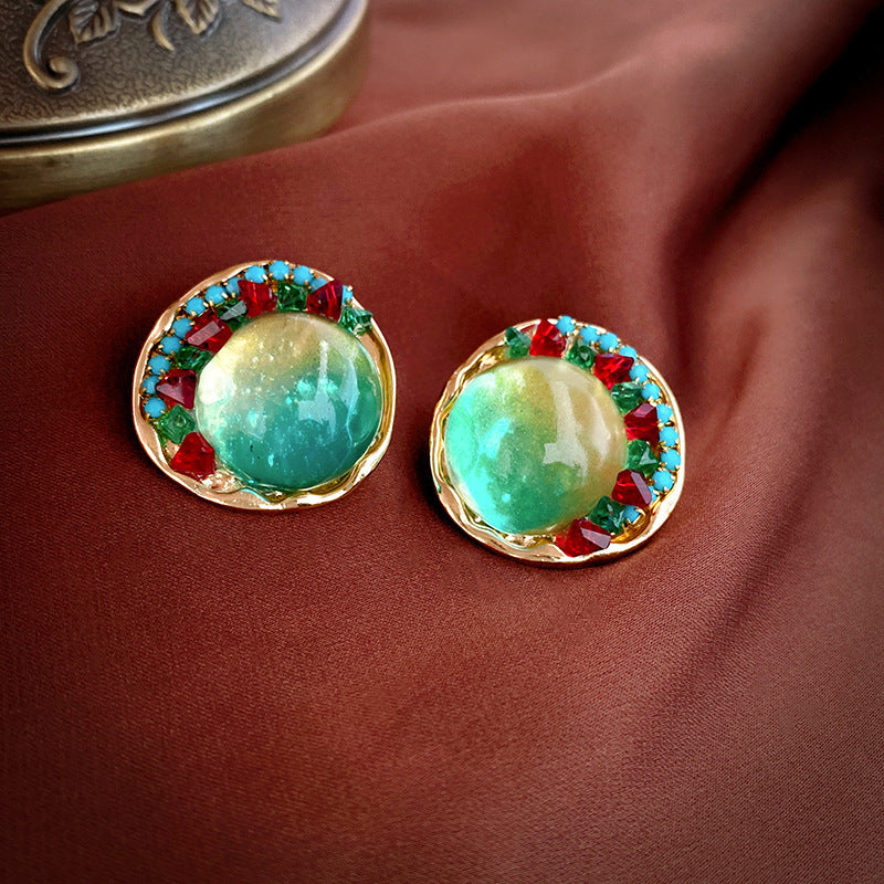 Real Gold Electroplating Silver Needle Medium Antique Freshwater Pearl Love Earrings Premium Earrings Vintage Retro Earrings