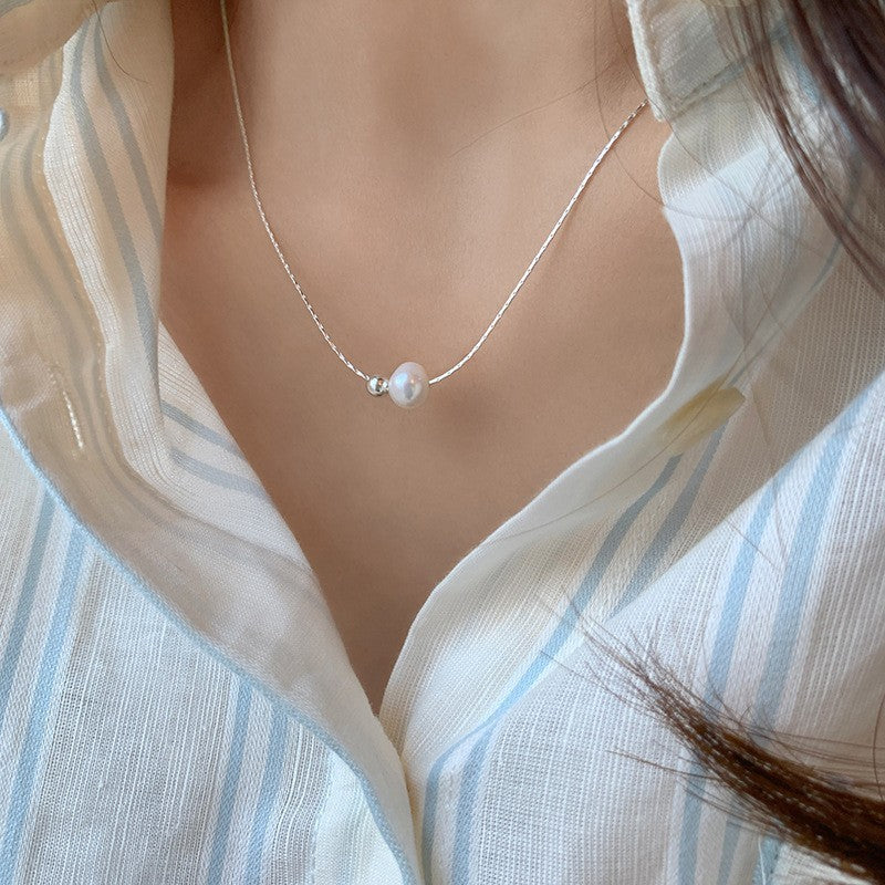 925 Silver Love Necklace Women's Summer High Sense Design Sense Niche Light Luxury Collarbone Chain Neck Chain
