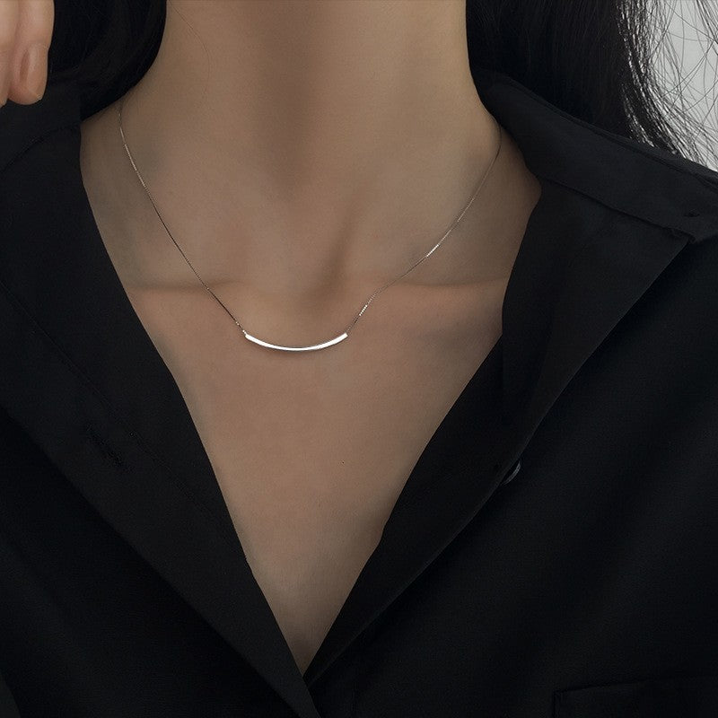 925 Silver Love Necklace Women's Summer High Sense Design Sense Niche Light Luxury Collarbone Chain Neck Chain