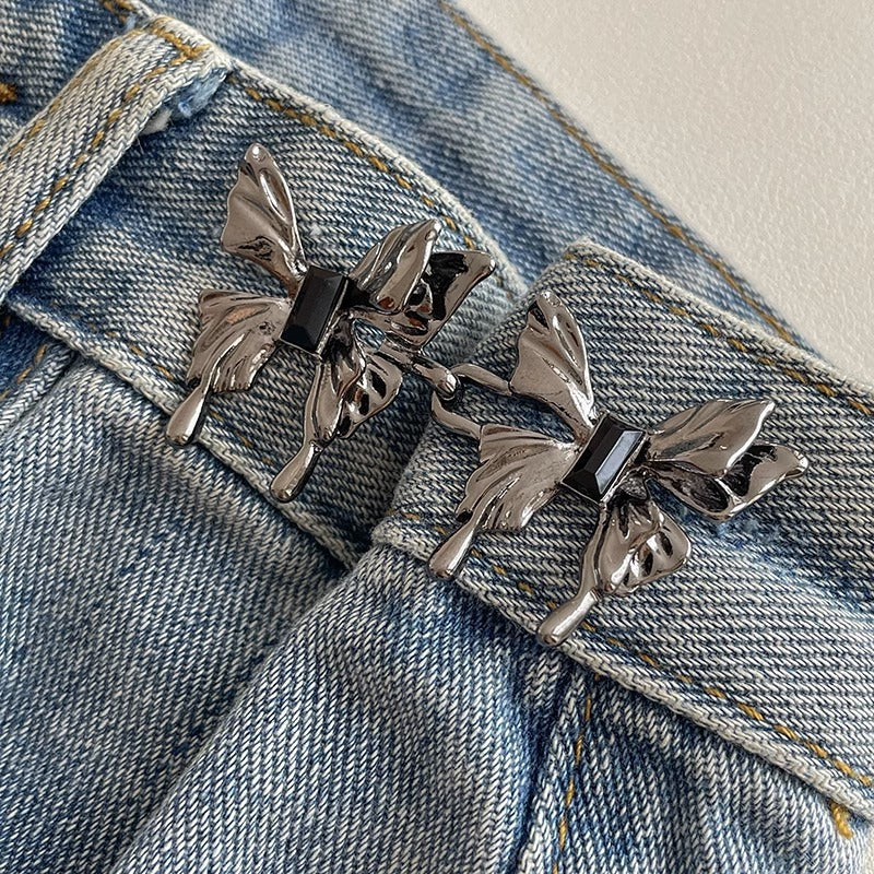 Jeans Waistband Reduced Waist Buckle Brooch Women's Skirt Tightened Waist Artifact Pin Fixed Anti-light Buckle Button