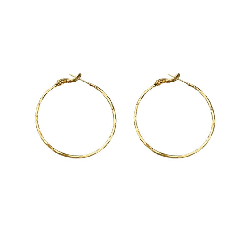 Large Circle Earrings 925 Plain Circle Personality Exaggerated Cold Wind Temperament Earrings Women