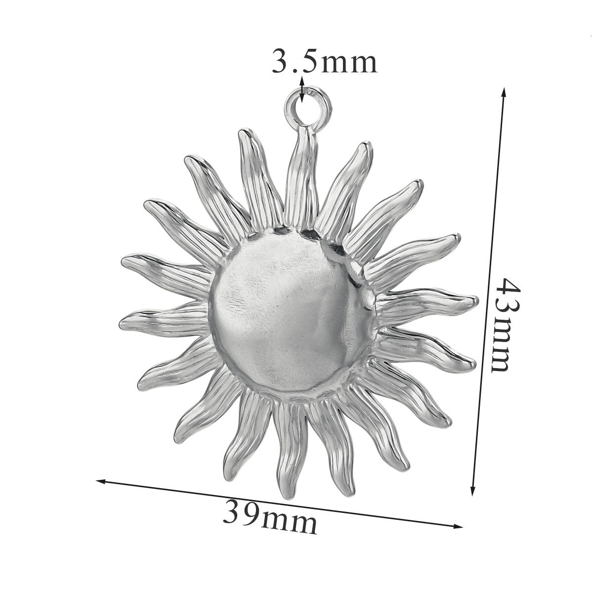 Vintage European and American Stainless Steel Smiley Face Sun and Moon Pendant, Titanium Steel DIY Pendant Necklace Handmade Accessories