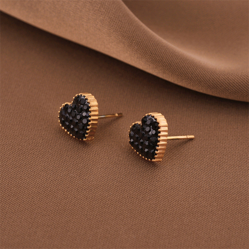 Fashion Titanium Steel Does Not Fade Short Ear Buckle Simple Geometric Rose Gold Earrings Stud Earrings
