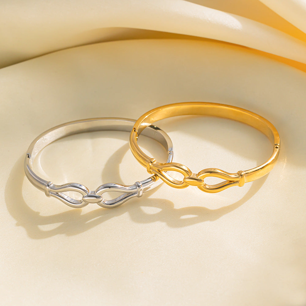 Titanium Steel Extremely Simple Bracelet, Hot-selling High-end Vacuum Furnace Electroplated Smooth Stainless Steel Bracelet