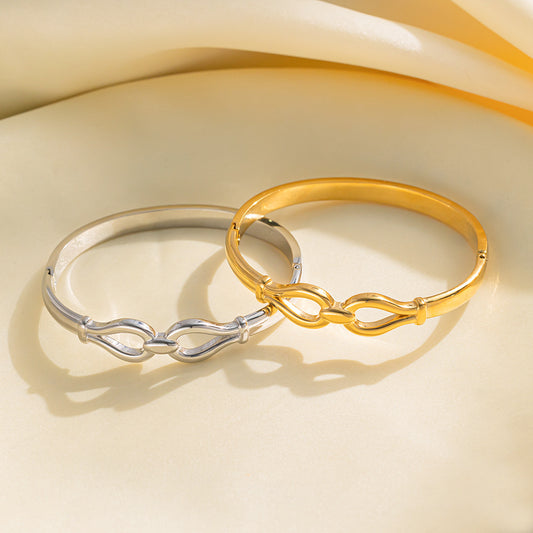 Titanium Steel Extremely Simple Bracelet, Hot-selling High-end Vacuum Furnace Electroplated Smooth Stainless Steel Bracelet