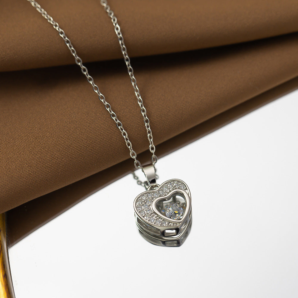 Summer Silver Titanium Steel Non-fading Necklace Women's Fashion Light Luxury Pendant Girls Necklace