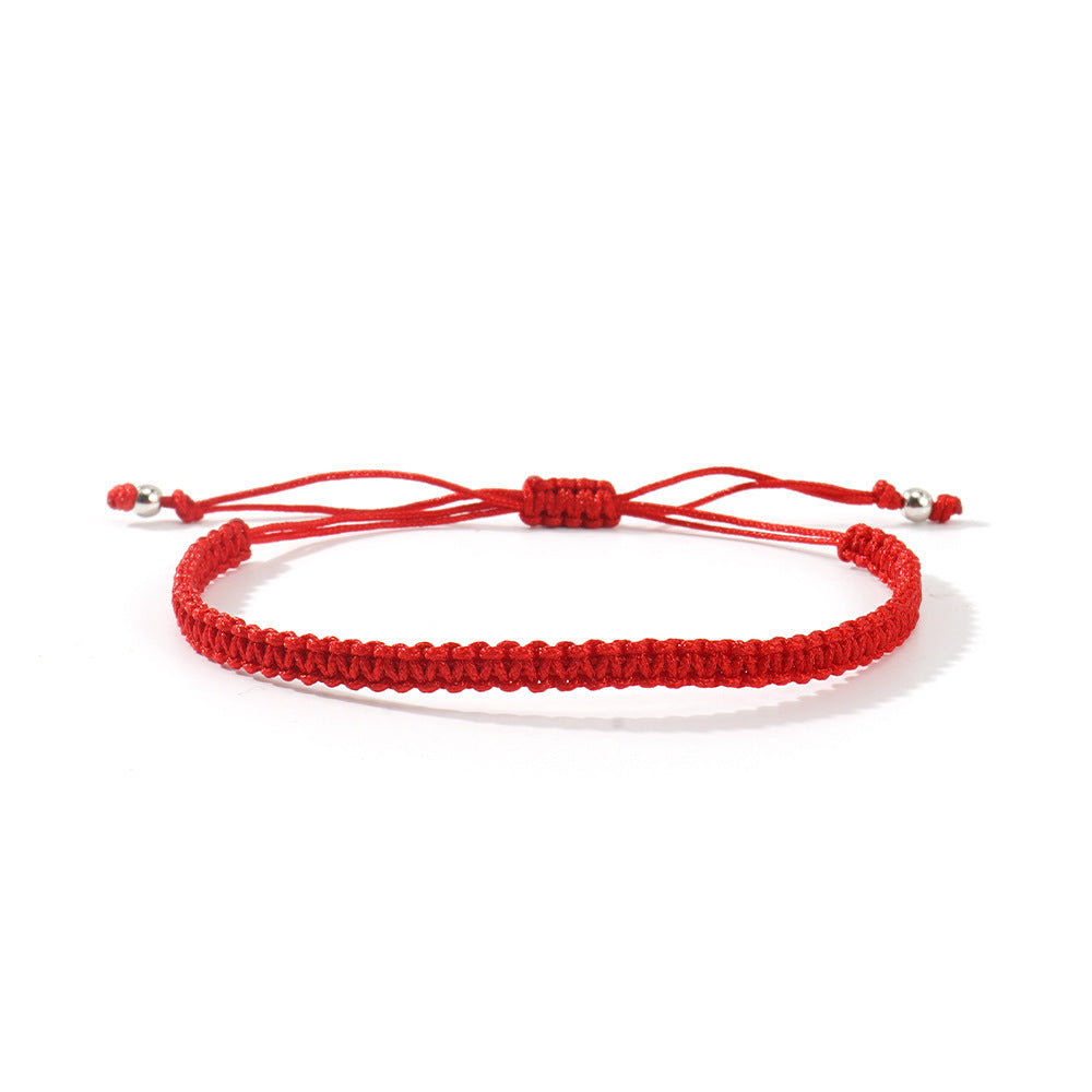 Hot-selling Solid Color Hand-woven Hand Rope Fashionable Versatile Men's and Women's Adjustable Bracelet Gift