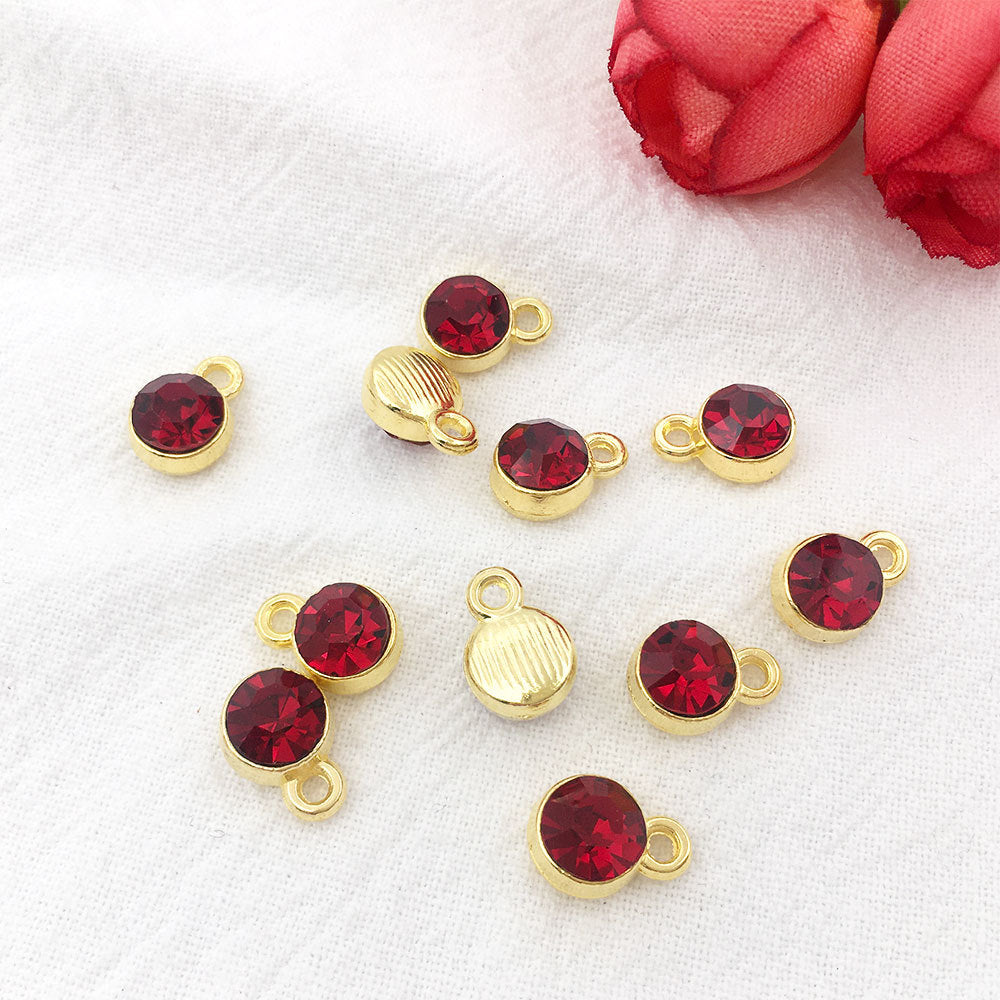 Alloy Diamond Twelve Birthday Stone Small Pendant Star Stone Lucky Stone Birthday Stone DIY Pendant 7mm Jewelry Accessories