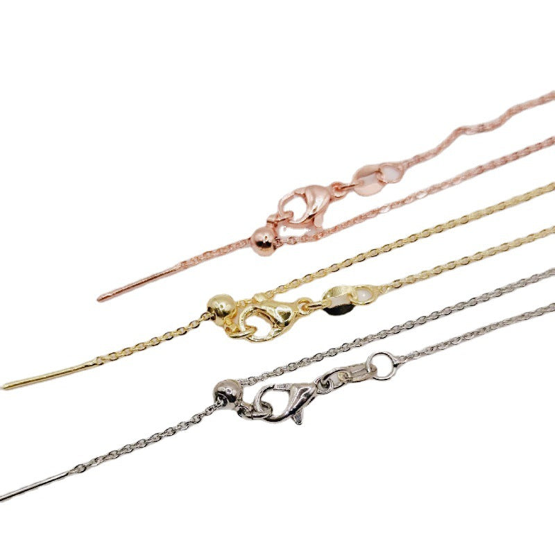 DIY Jewelry Necklace Bracelet Copper-plated Color-preserving Real Gold Simple O-chain Cross Chain Needle Chain Universal 0-chain