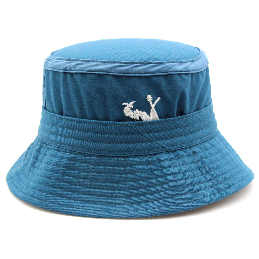 Factory Custom Internet Celebrity Letter Embroidered Bucket Hat Fashion Men and Women Couples Pot Hat Pure Cotton Edge Hat