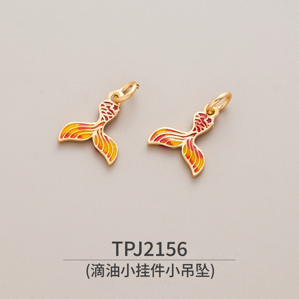 Copper, Ancient Gold, Color-preserving Dripping Oil, Small Pendant, Small Pendant, National Style Bracelet, Bracelet, Jewelry Accessories, Peace Talisman, Lucky Character