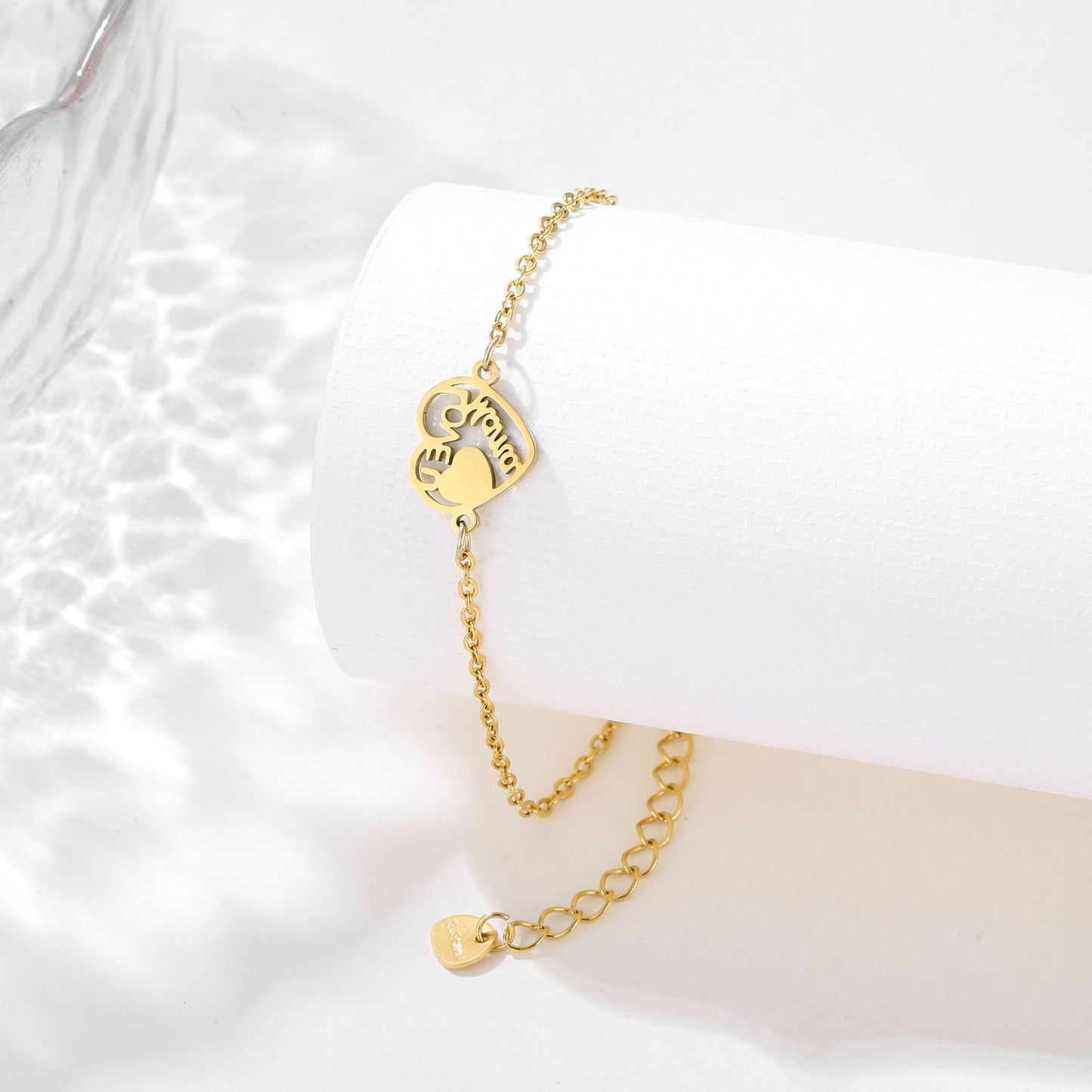 Stainless Steel Mother's Day Bracelet Female I LOVE Mama Heart Bracelet Wholesale