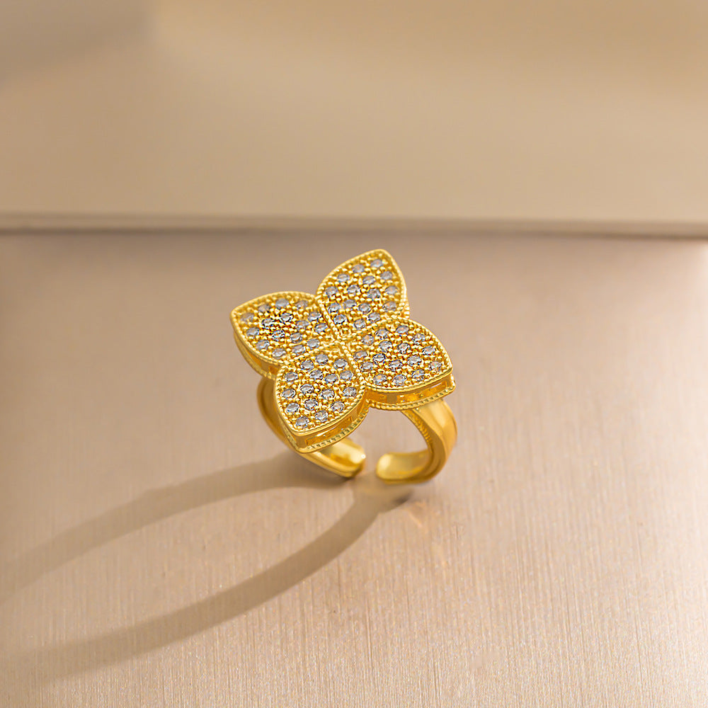 European and American Fashion Retro Niche Light Luxury High Sense Personalized Opening Ring Fashion Jewelry Factory Direct Sales